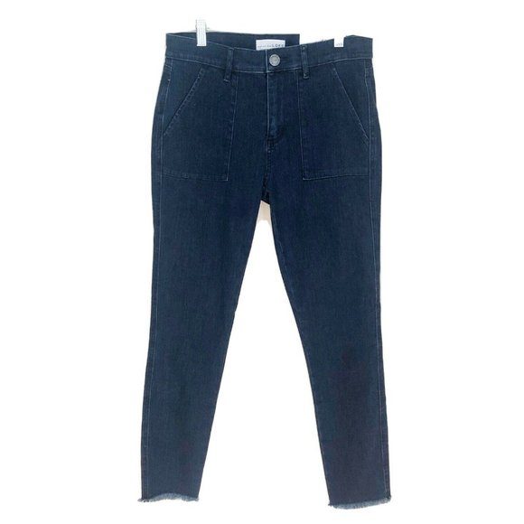 LOFT Denim - LOFT Skinny Jeans Raw Hems Dark Wash Sz 4 NWT